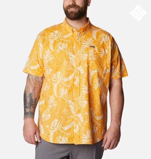 Men's Columbia Rapid Rivers Printed Short Sleeve Shirts Mango | Plus Size CA-S34A0